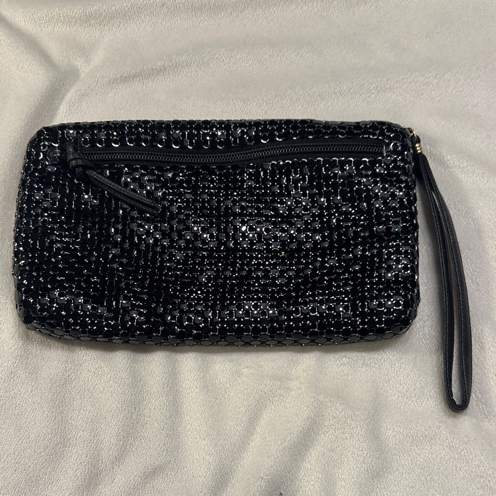 Black Woven Metal Clutch - Picture 2 of 5